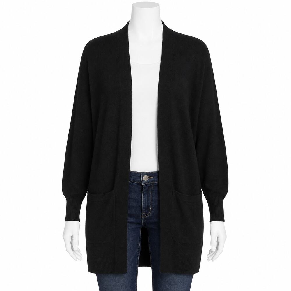 Splendid Dolman Sleeve Pocket Cardigan Sweater - Black - Size M